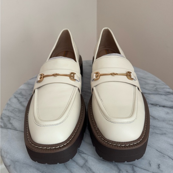 Sam Edelman Ivory Laurs Lug Sole Loafer Women’s Size 9 NIB Leather Gold Bit - Picture 5 of 10
